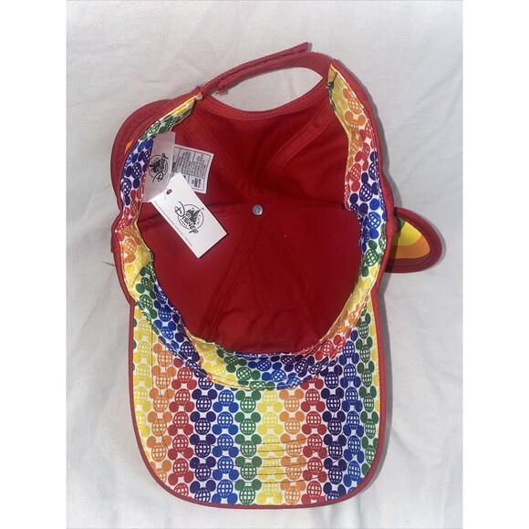 Disney World Rainbow Mickey Ears pride Baseball Red Cap Hat love Adult - Picture 3 of 9